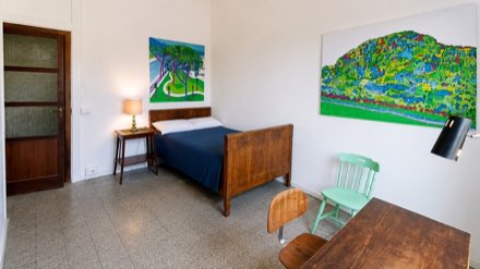Room with Desk and Contemporary Art · Via delle Cento Stelle · Campo di Marte